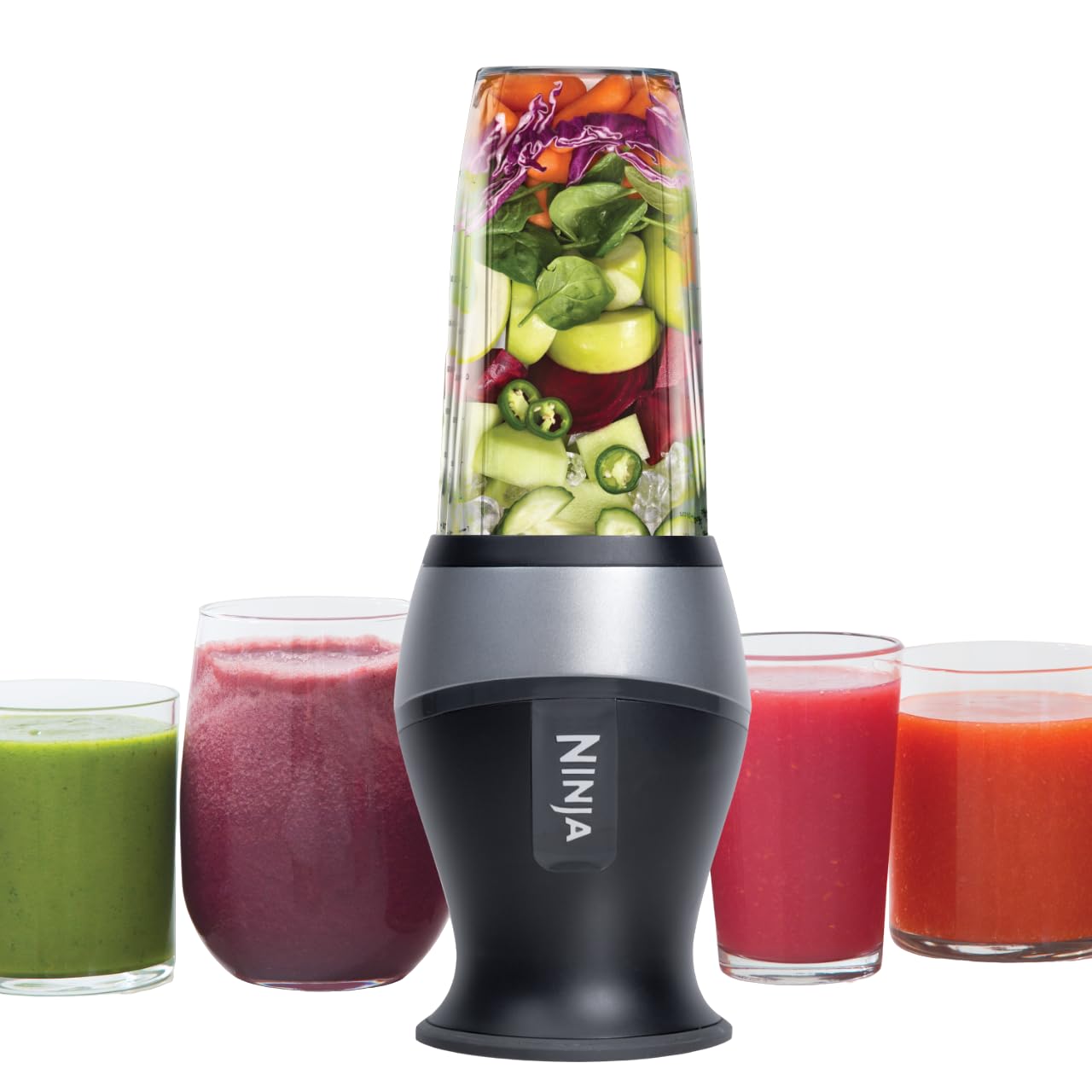 Ninja Fit Compact Personal Blender, Portable Blender for-Smoothies, Shakes, Food Prep, and Frozen Blending, 700-Watt Base, (2) 16-oz. Cups and Spout Lids, Black QB3001SS - The cool kitchen creations