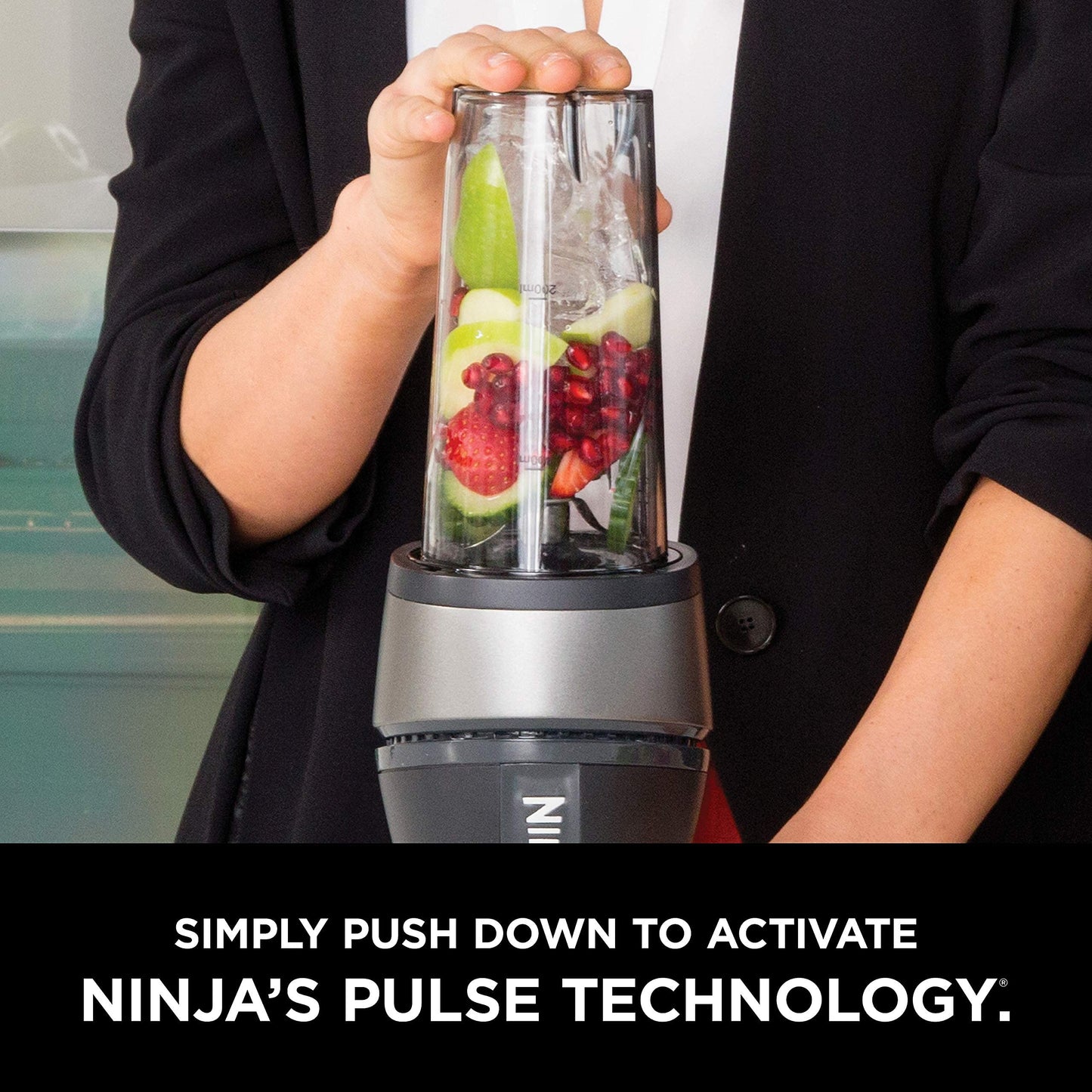 Ninja Fit Compact Personal Blender, Portable Blender for-Smoothies, Shakes, Food Prep, and Frozen Blending, 700-Watt Base, (2) 16-oz. Cups and Spout Lids, Black QB3001SS - The cool kitchen creations