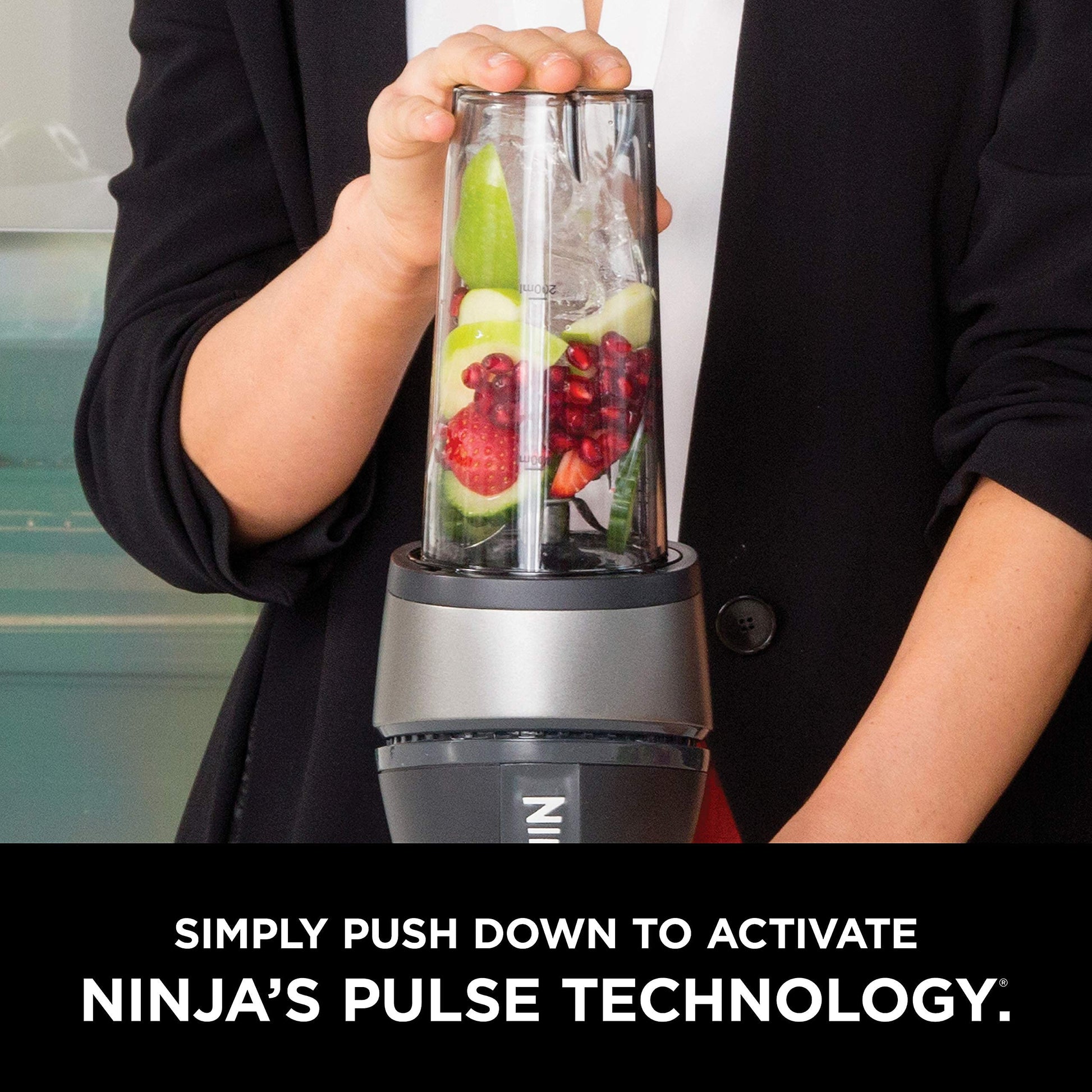 Ninja Fit Compact Personal Blender, Portable Blender for-Smoothies, Shakes, Food Prep, and Frozen Blending, 700-Watt Base, (2) 16-oz. Cups and Spout Lids, Black QB3001SS - The cool kitchen creations